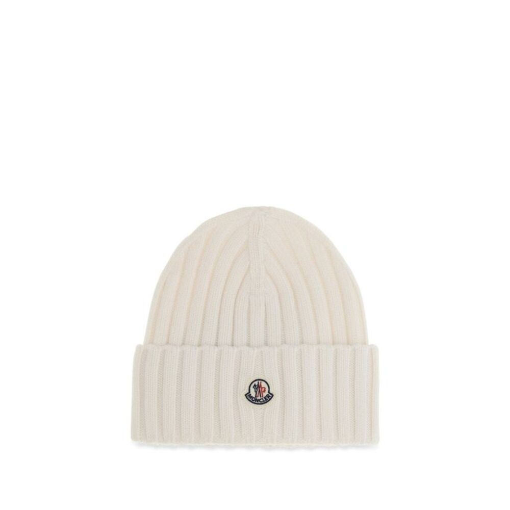Moncler White Wool Oves Aries Women's Beanie
